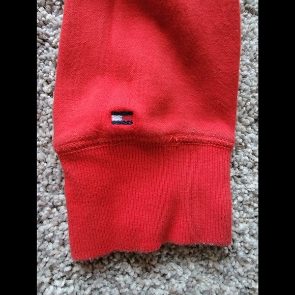 Tommy Hilfiger Denim Men's Large Red Crewneck Sweatshirt Y2K - Picture 3 of 6
